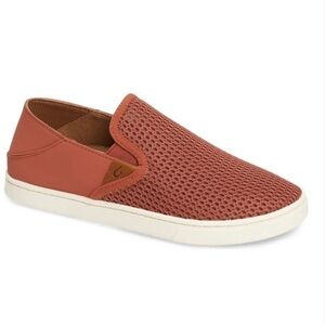 OluKai Pehuea Women’s Breathable Casual Mesh Slip-On Red Sea Sneaker Slide